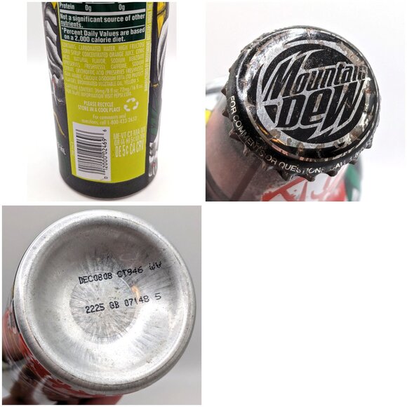Mountain Dew Green Label Art Aluminum Soda Bottles, Empty Bottles, Set of Three - Picture 14 of 16